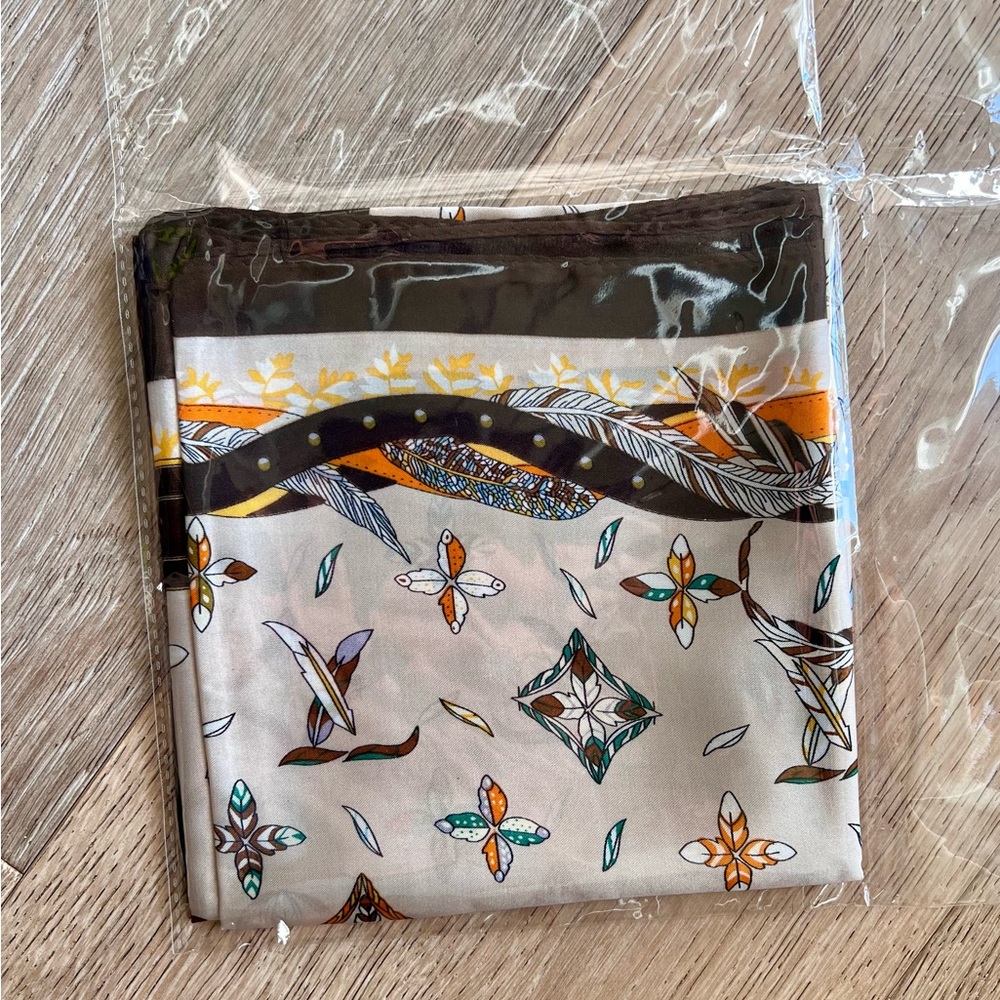 Patterned Silk Style Scarf